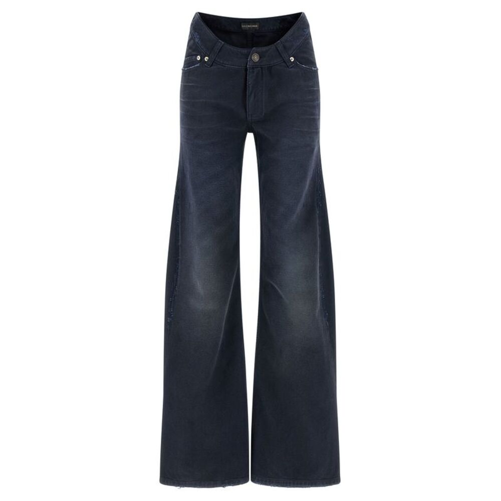Balenciaga Blue Cotton Flared Women's Jeans